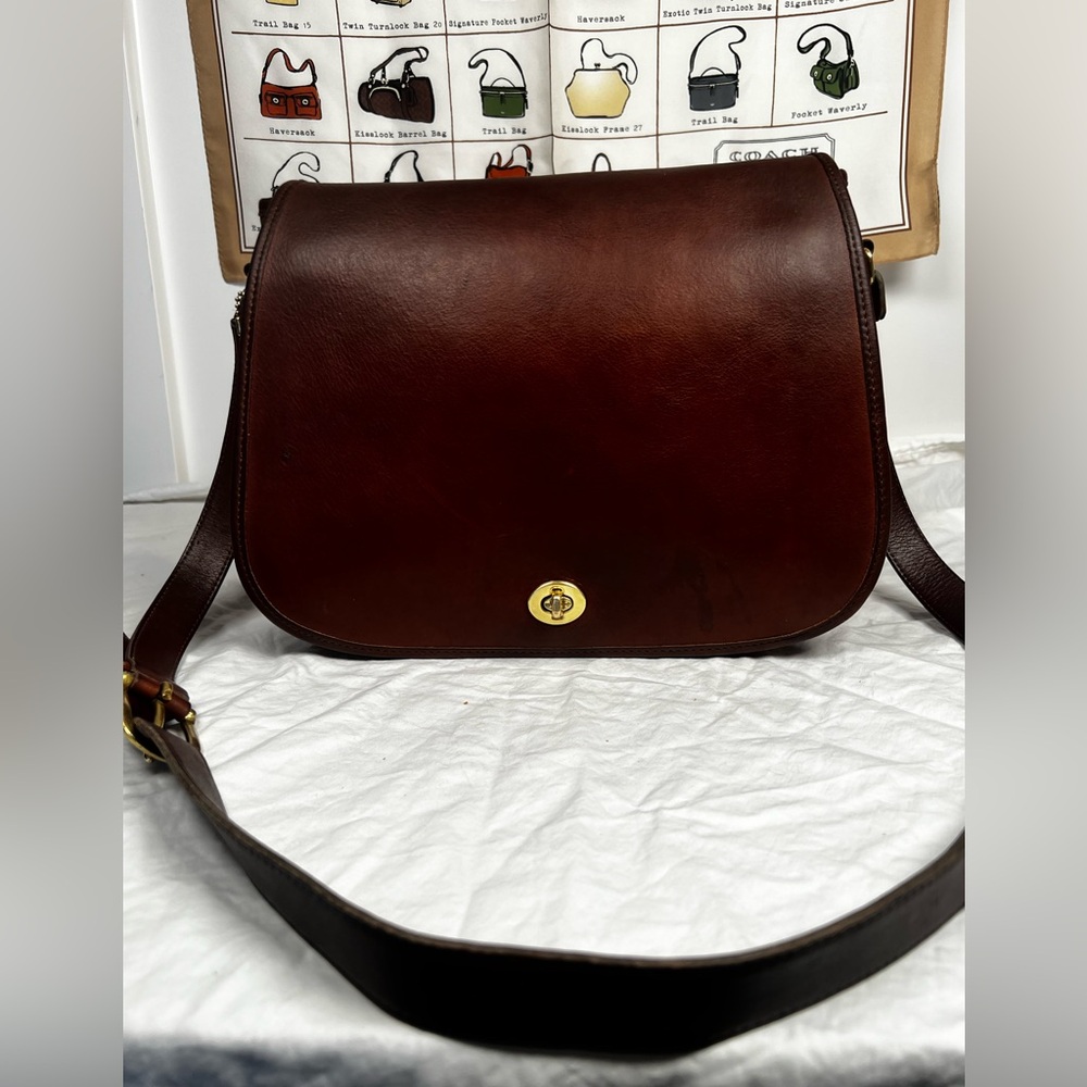 VINTAGE COACH Ranch Bag #9852 Mahogany Leather Made in USA Pre-1994 - Picture 2 of 16